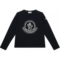 Moncler - Long-Sleeved Blue Cotton T-Shirt - Moncler Exclusive Luxury Collection - Avvenice