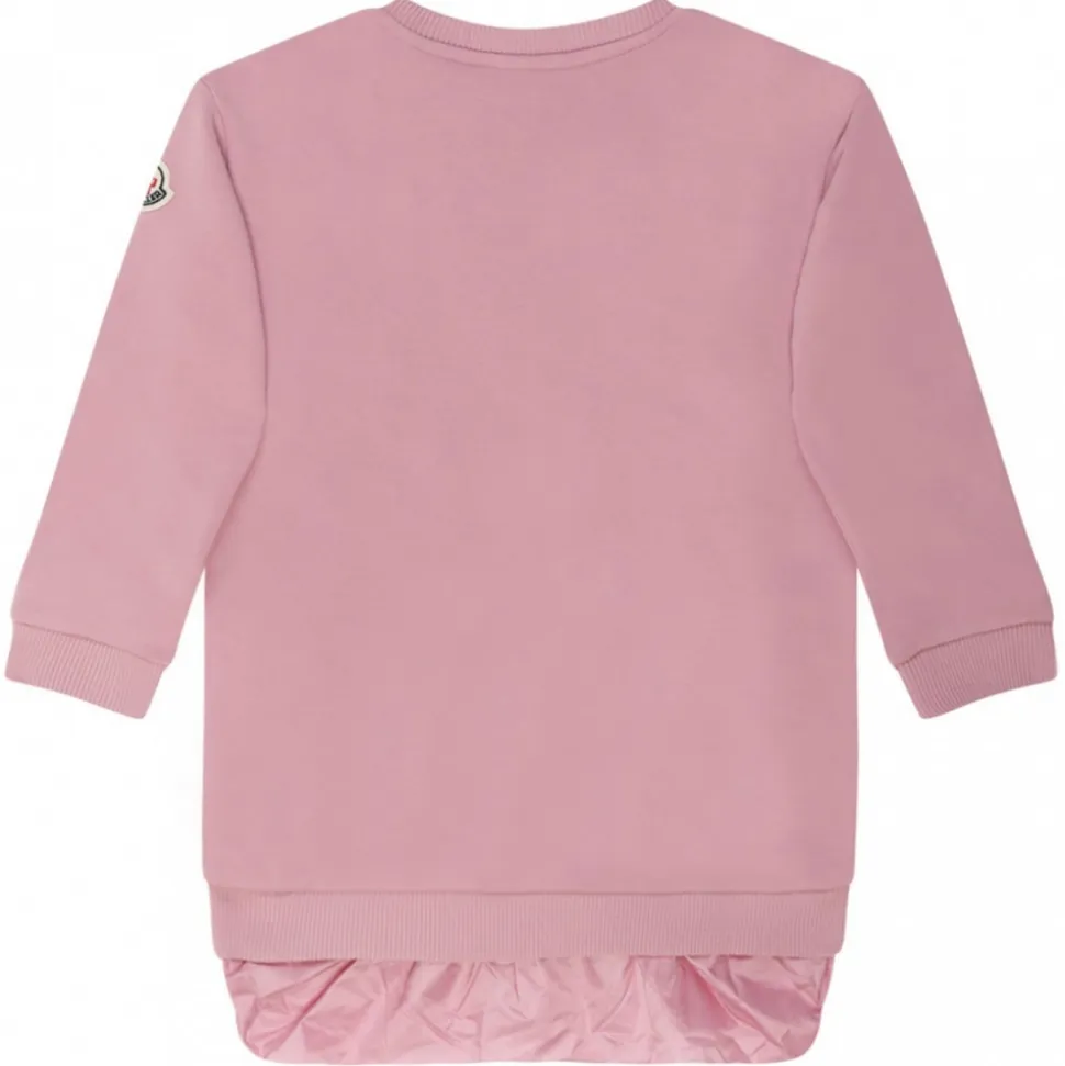 Moncler - Pink Cotton Logo Embroidered Dress - Moncler Exclusive Luxury Collection - Avvenice