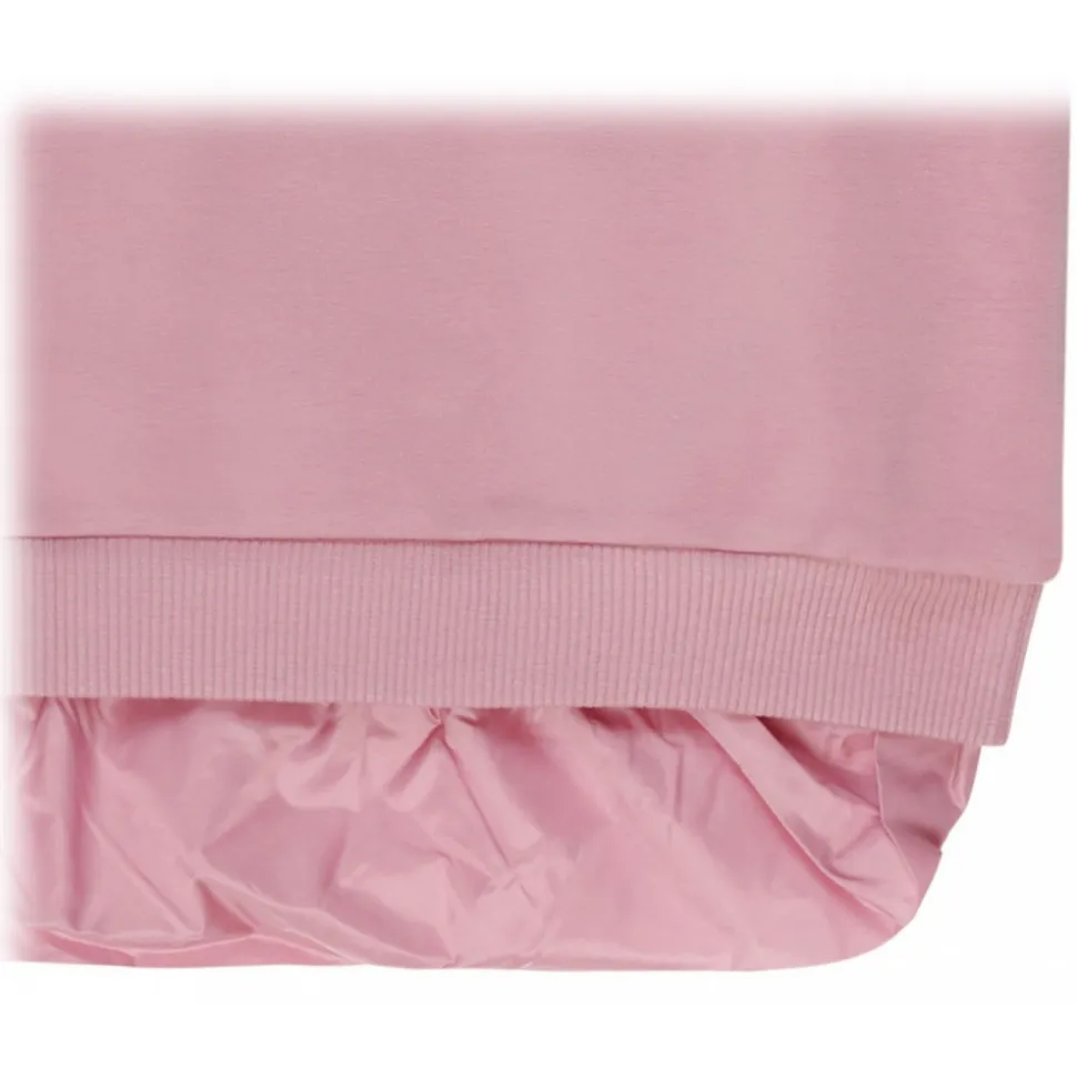 Moncler - Pink Cotton Logo Embroidered Dress - Moncler Exclusive Luxury Collection - Avvenice