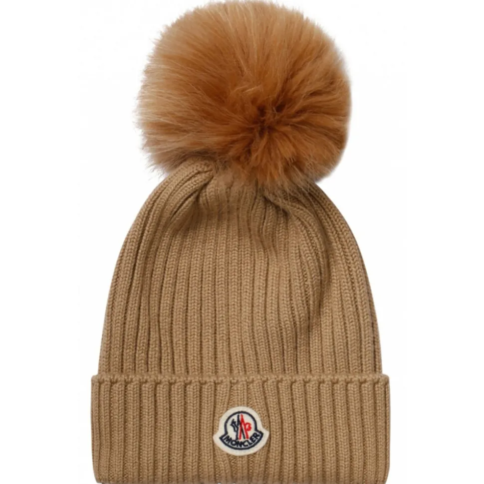 Moncler - Sand Beige Pompom Beanie - Moncler Exclusive Luxury Collection - Avvenice