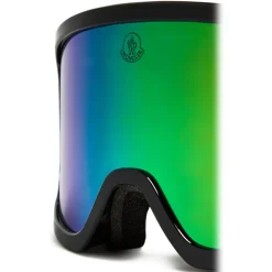 Moncler - Terrabeam Ski Goggles - Shiny Black & Iridescent Aqua Green - Moncler Eyewear - Avvenice