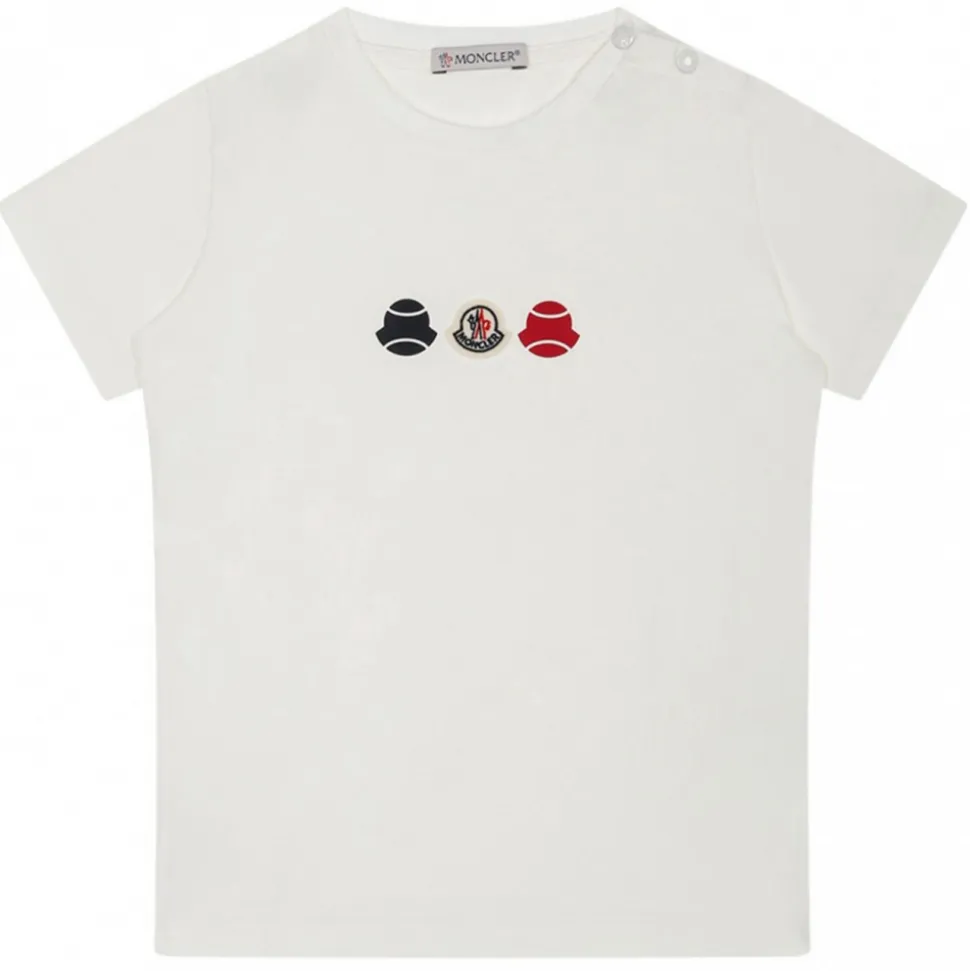 Moncler - White Logo Tennis T-Shirt - Moncler Exclusive Luxury Collection - Avvenice