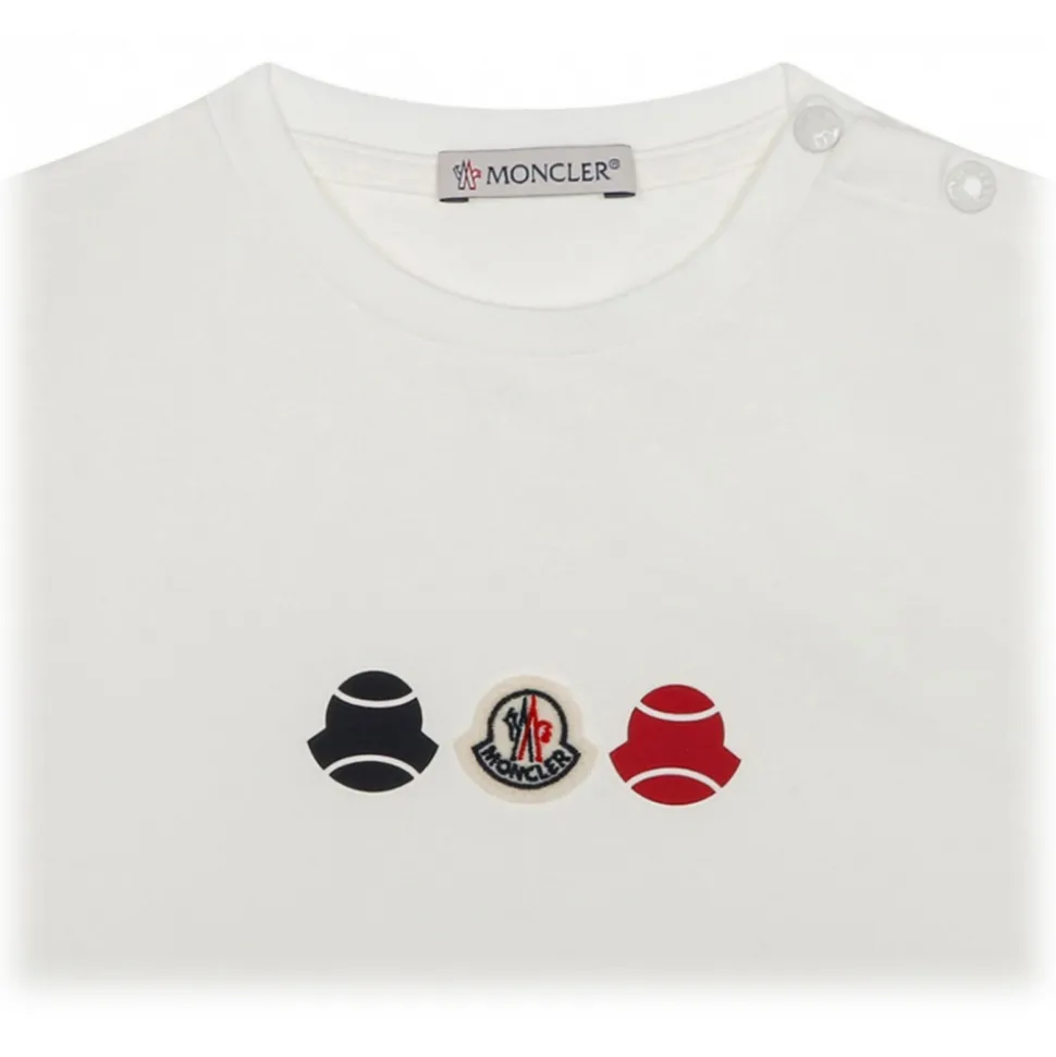 Moncler - White Logo Tennis T-Shirt - Moncler Exclusive Luxury Collection - Avvenice