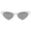 Moschino - Cat Eye Sunglasses with Micro Studs - White - Moschino Eyewear - Avvenice
