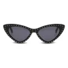 Moschino - Cat Eye Sunglasses with Micro Studs - Black - Moschino Eyewear - Avvenice