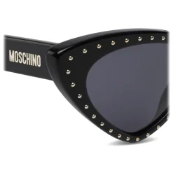 Moschino - Cat Eye Sunglasses with Micro Studs - Black - Moschino Eyewear - Avvenice