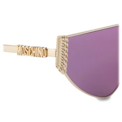 Moschino - Flat-Top Bijou Chain Sun Mask - Purple - Moschino Eyewear - Avvenice