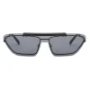 Moschino - Flip On Sunglasses with Logo - Black - Moschino Eyewear - Avvenice