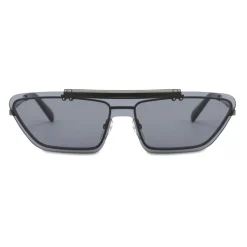 Moschino - Flip On Sunglasses with Logo - Black - Moschino Eyewear - Avvenice