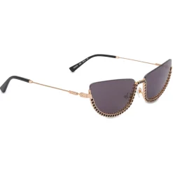 Moschino - Half-Cat Eye Sunglasses with Rhinestones - Gold - Moschino Eyewear - Avvenice