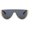 Moschino - Logo Mask Sunglasses - Gold Grey - Moschino Eyewear - Avvenice