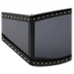 Moschino - Rectangular Sunglasses with Micro Studs and Black Lenses - Black - Moschino Eyewear - Avvenice