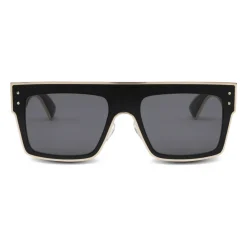 Moschino - Square Sunglasses with Gold Profiles - Black - Moschino Eyewear - Avvenice