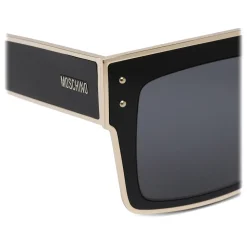 Moschino - Square Sunglasses with Gold Profiles - Black - Moschino Eyewear - Avvenice
