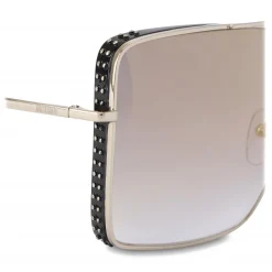 Moschino - Sunglasses with Micro Studs - Gold - Moschino Eyewear - Avvenice
