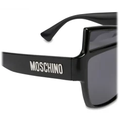 Moschino - Sunglasses with Metal Logo - Black - Moschino Eyewear - Avvenice
