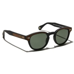 Moscot - Lemtosh Sun - Matte Black / Wood - Sunglasses - Moscot Originals - Moscot Eyewear - Avvenice