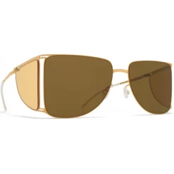 Mykita - HL002 - Mykita & Helmut Lang - Gold Yellow Brown - Metal Collection - Sunglasses - Mykita Eyewear - Avvenice