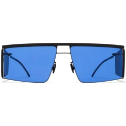 Mykita - HL001 - Mykita & Helmut Lang - Black Dark Grey Blue - Metal Collection - Sunglasses - Mykita Eyewear - Avvenice