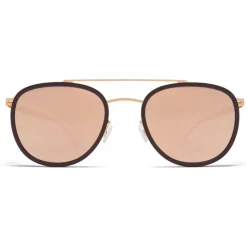 Mykita - Hops - Mykita Mylon - Ebony Brown Champagne Gold - Metal Collection - Sunglasses - Mykita Eyewear - Avvenice
