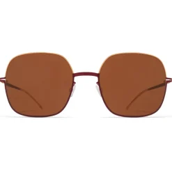 Mykita - Magda - Decades - Champagne Gold Cranberry - Metal Collection - Sunglasses - Mykita Eyewear - Avvenice