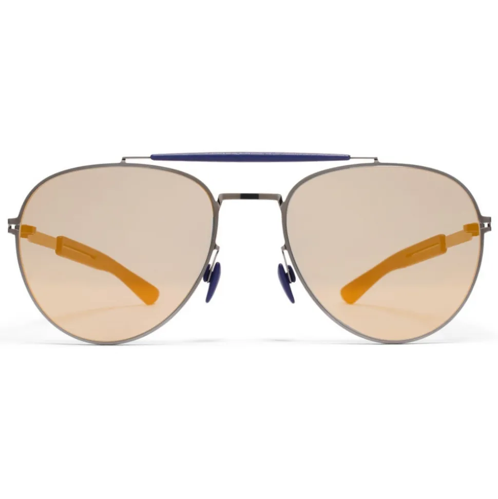 Mykita - Sloe - Mykita Mylon - Graphite Navy Blue Pearly Gold - Metal Collection - Sunglasses - Mykita Eyewear - Avvenice