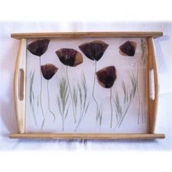 Natusi - Resin Art - Artisan Tray with Natural Flowers - Handmade - Furnishings - Home - Avvenice