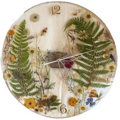Natusi - Resin Art - Artisan Clock with Natural Flowers - Handmade - Furnishings - Home - Avvenice