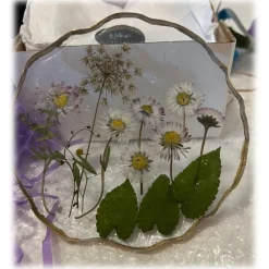 Natusi - Resin Art - Cansa - Artisan Cup Holder with Natural Flowers - Handmade - Furnishings - Home - Avvenice