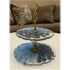 Natusi - Resin Art - Epoque - Artisan Fruit Stand with Natural Flowers - Handmade - Furnishings - Home - Avvenice