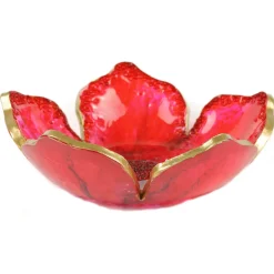 Natusi - Resin Art - Red Flower - Artisan Picture with Natural Flowers & Gold Leaves - Handmade - Furnishings - Home - Avvenice