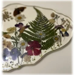 Natusi - Resin Art - Spring - Artisan Plate with Natural Flowers - Handmade - Furnishings - Home - Avvenice