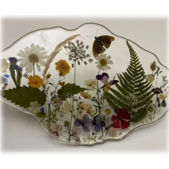 Natusi - Resin Art - Spring - Artisan Plate with Natural Flowers - Handmade - Furnishings - Home - Avvenice