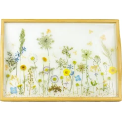 Natusi - Resin Art - Wooden Plate - Artisan Tray with Natural Flowers - Handmade - Furnishings - Home - Avvenice