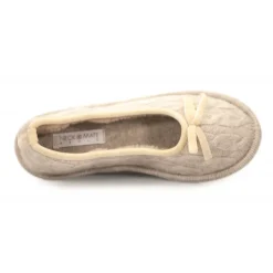 Neck Mate - Asolo - Artisan Woman Slippers - Ballerina in Wool Braided Cotta - Beige - Avvenice