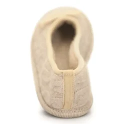 Neck Mate - Asolo - Artisan Woman Slippers - Ballerina in Wool Braided Cotta - Beige - Avvenice