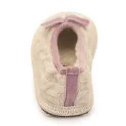 Neck Mate - Asolo - Artisan Girl Child Slippers - Ballerina in Wool Braided Cotta - Beige - Avvenice