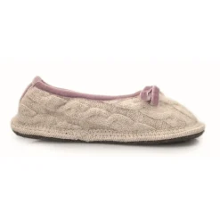 Neck Mate - Asolo - Artisan Girl Child Slippers - Ballerina in Wool Braided Cotta - Beige - Avvenice