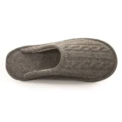 Neck Mate - Asolo - Artisan Man Slippers - Wool Braided Cotta - Medium Grey - Avvenice
