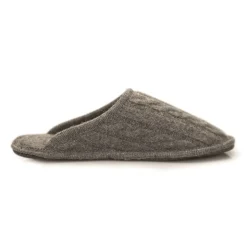 Neck Mate - Asolo - Artisan Man Slippers - Wool Braided Cotta - Medium Grey - Avvenice