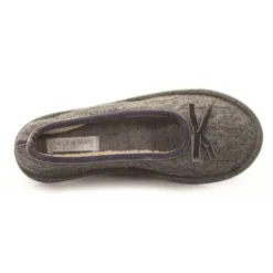 Neck Mate - Asolo - Artisan Woman Slippers - Ballerina in Wool Braided Cotta - Medium Gray - Avvenice