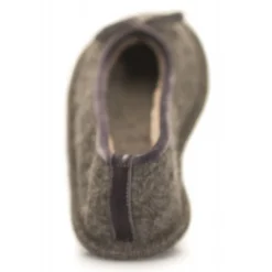 Neck Mate - Asolo - Artisan Woman Slippers - Ballerina in Wool Braided Cotta - Medium Gray - Avvenice
