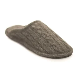 Neck Mate - Asolo - Artisan Woman Slippers - Wool Braided Cotta - Medium Grey - Avvenice