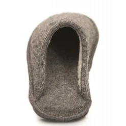 Neck Mate - Asolo - Artisan Woman Slippers - Wool Braided Cotta - Medium Grey - Avvenice