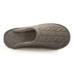 Neck Mate - Asolo - Artisan Woman Slippers - Wool Braided Cotta - Medium Grey - Avvenice