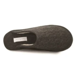 Neck Mate - Asolo - Artisan Man Slippers - Wool Braided Cotta - Dark Grey - Avvenice
