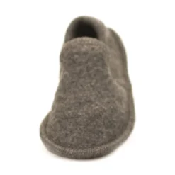 Neck Mate - Asolo - Artisan Child Slippers - Ballerina in Wool Braided Cotta - Medium Grey - Avvenice