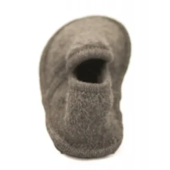 Neck Mate - Asolo - Artisan Child Slippers - Ballerina in Wool Braided Cotta - Medium Grey - Avvenice