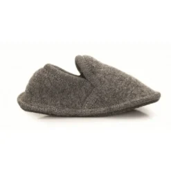 Neck Mate - Asolo - Artisan Child Slippers - Ballerina in Wool Braided Cotta - Medium Grey - Avvenice