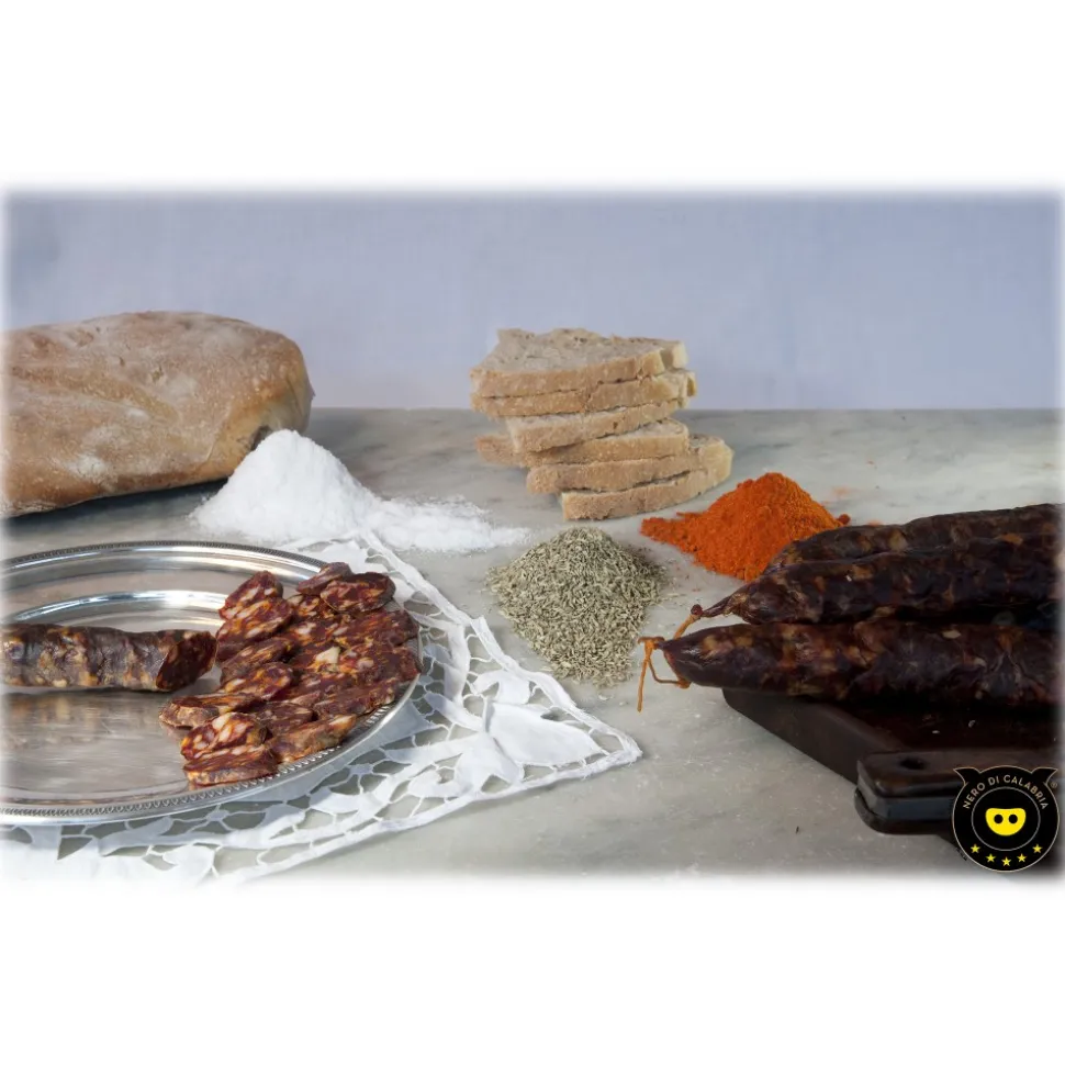Nero di Calabria - Sweet Red Sausage with Fennel - Artisan Cured Meat - Calabria Tradition - 340 g - Avvenice